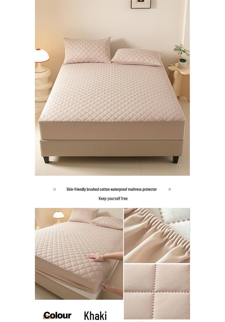 Waterproof Quilted Mattress Protector with Small Checkered Design