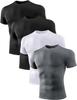 Herren Kompressionsshirts 4er-Pack, Workout Gym Shirt Kurzarm