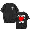Christian Bible Verse 2025 New Tshirts Jesus Loves You T-shirt Round Neck Summer Cotton T Shirt Men Women Clothing Tee