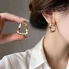 Elegant European Dopamine Enamel Earrings - Exquisite French Light Luxury Design