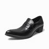 Herren Spitz zulaufende Leder High Heel Loafer, Große Größen, Britischer Stil für Formelle & Lässige Kleidung