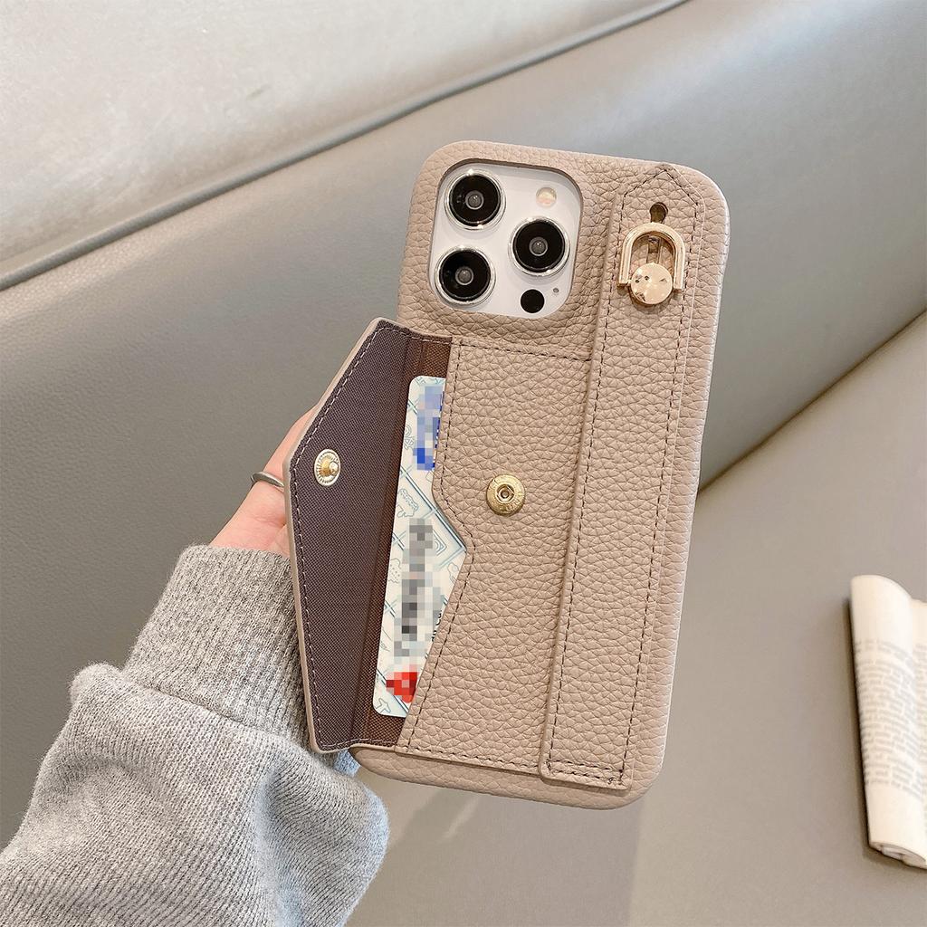 Wrist Strap Wallet Leather Case For iPhone 15 14 13 12 11 Pro Max Luxury Card Holder Protective Cover