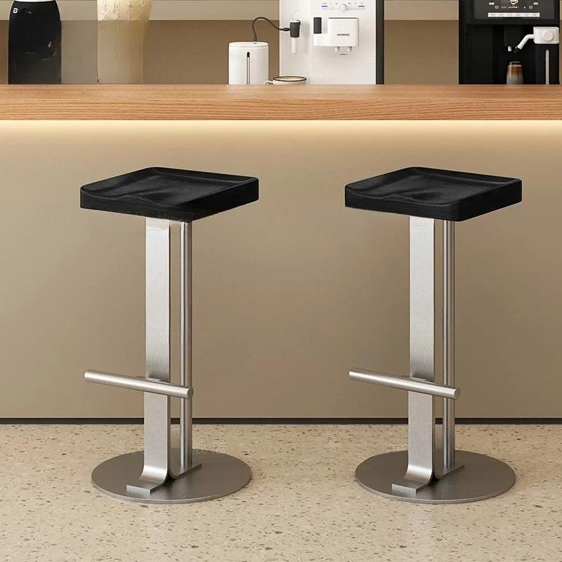 Bar chair Home high stool Bar chair Wrought iron front desk checkout page stool Designer solid wood chair