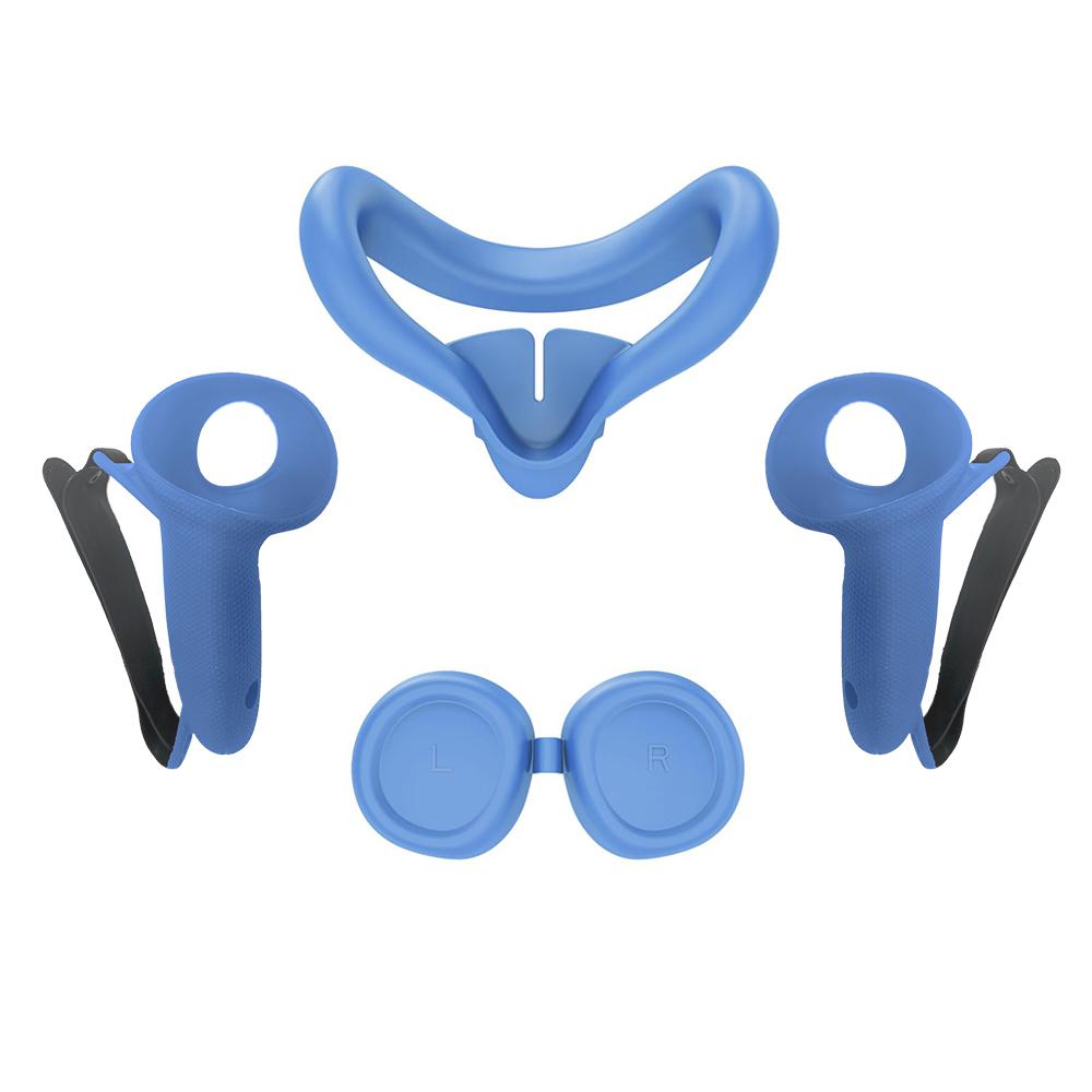 Anti Sweat Silicone Face Cover Lens Cover & Controllers Case Set For Meta Quest 3 VR Accessories Protection
