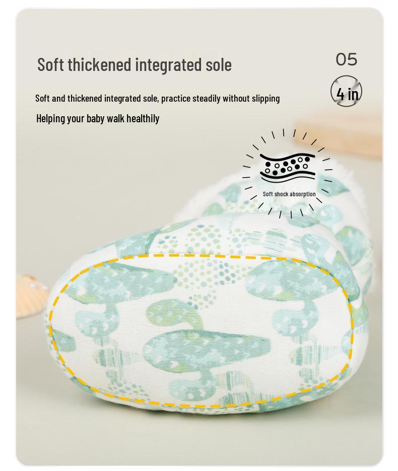 Non-Slip Fleece Baby Shoes for 0-1 Year Old Boys & Girls, Pre-Walking Foot Covers, 6-12 Months