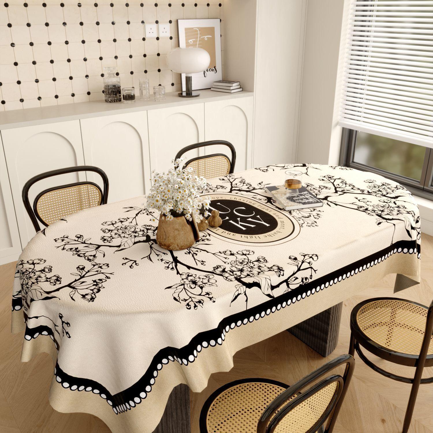 

Light Luxury American Tablecloth Green Retro Floral Pattern Oil Resistant Desk Mat Wear Resistant Rectangular Table Cover rectangle 80x100cm