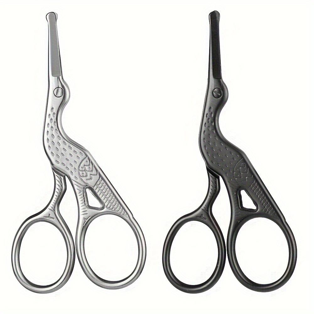 Stainless Steel Round-Head Nose, Eyebrow, Eyelash, and Makeup Scissors