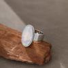 Punk Style CopperColor Oval Stone Ring Ladies Fashion Trend Holiday Party Jewelry Accessories Gifts