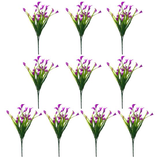 

Yousheng 10 шт. искусственных калл, букет, реалистичные поддельные цветы, устойчивые к ультрафиолетовому излучению, искусственные цветы каллы для вазы в помещении, цветочной композиции на открытом воздухе