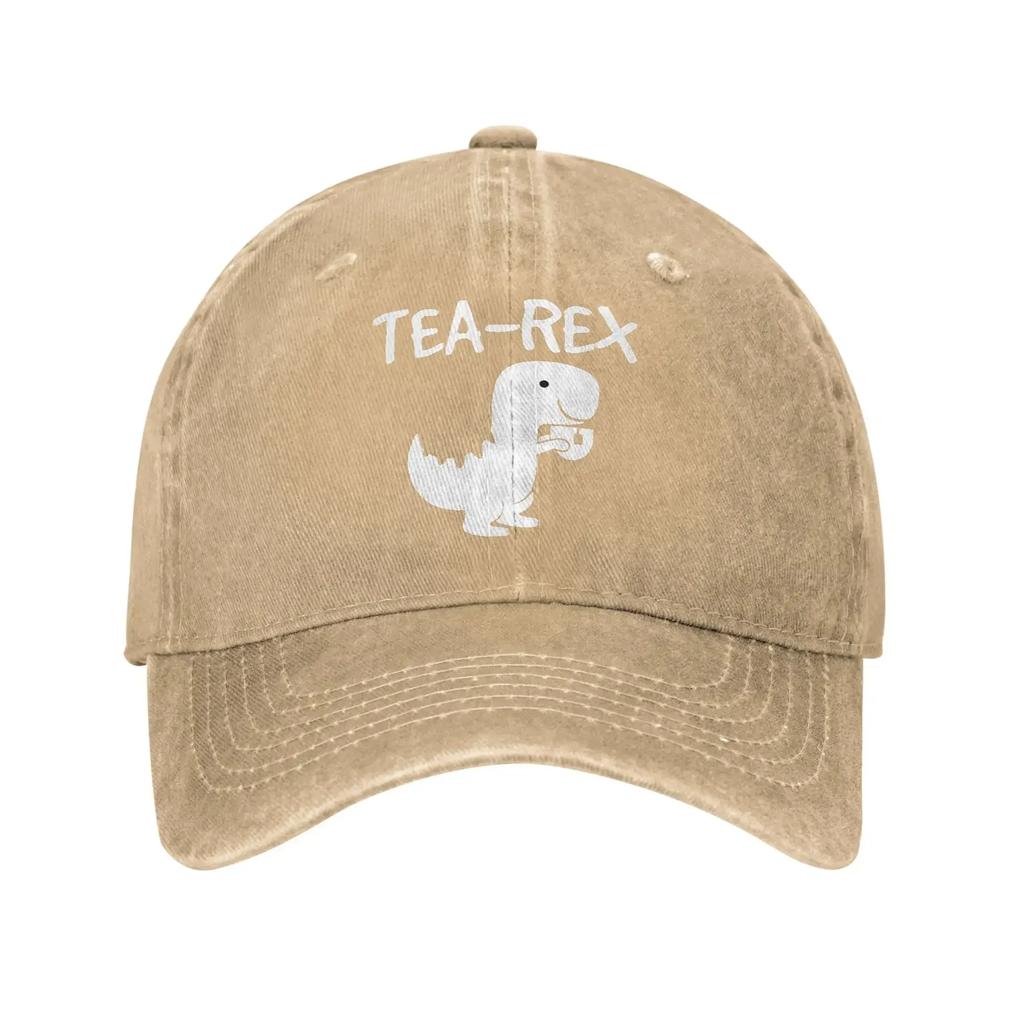Tea-Rex T-Rex Dinosaurier Teetasse Unisex Stil Baseballkappe Cartoon Niedlich Used Denim Gewaschener Hut Outdoor Workouts Geschenk Snapback