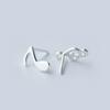 100 %Real 925 Sterling Silver Asymmetry Music Stud Earrings For Women Prevent Allergy Brincos Pendientes Mujer Moda