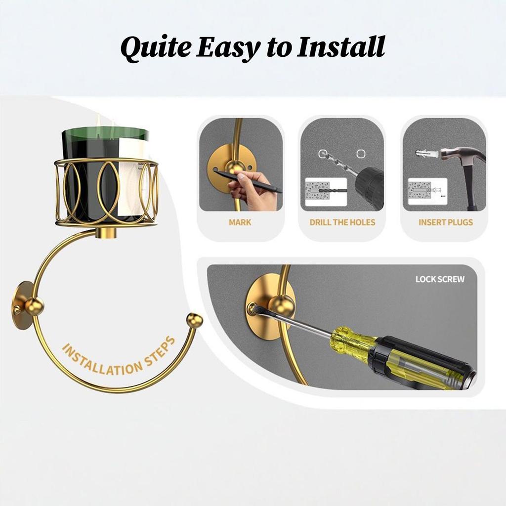 Decorative Towel Hooks With Candle Holder Wall Mounted Hand Towel Ring Heavy Duty Rustic Hook For Dormitory Bedroom Kitchen