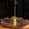 Meditation Buddha Sandalwood Stick Holder Burner Round Dish Lotus Flower Catcher Plate Incense Holders Home Decor kadzidełka