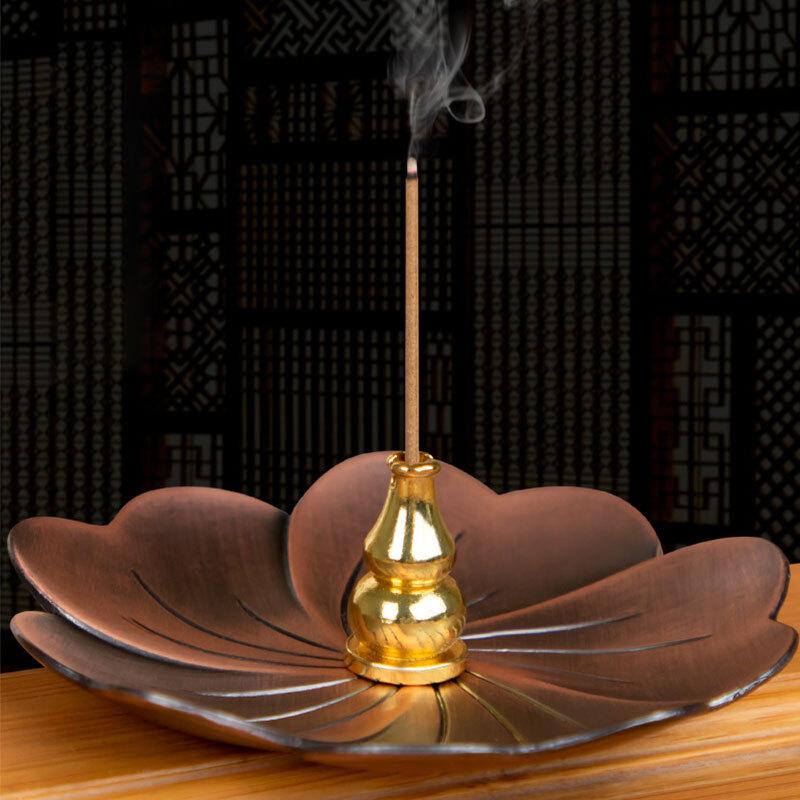 Meditation Buddha Sandalwood Stick Holder Burner Round Dish Lotus Flower Catcher Plate Incense Holders Home Decor kadzidełka