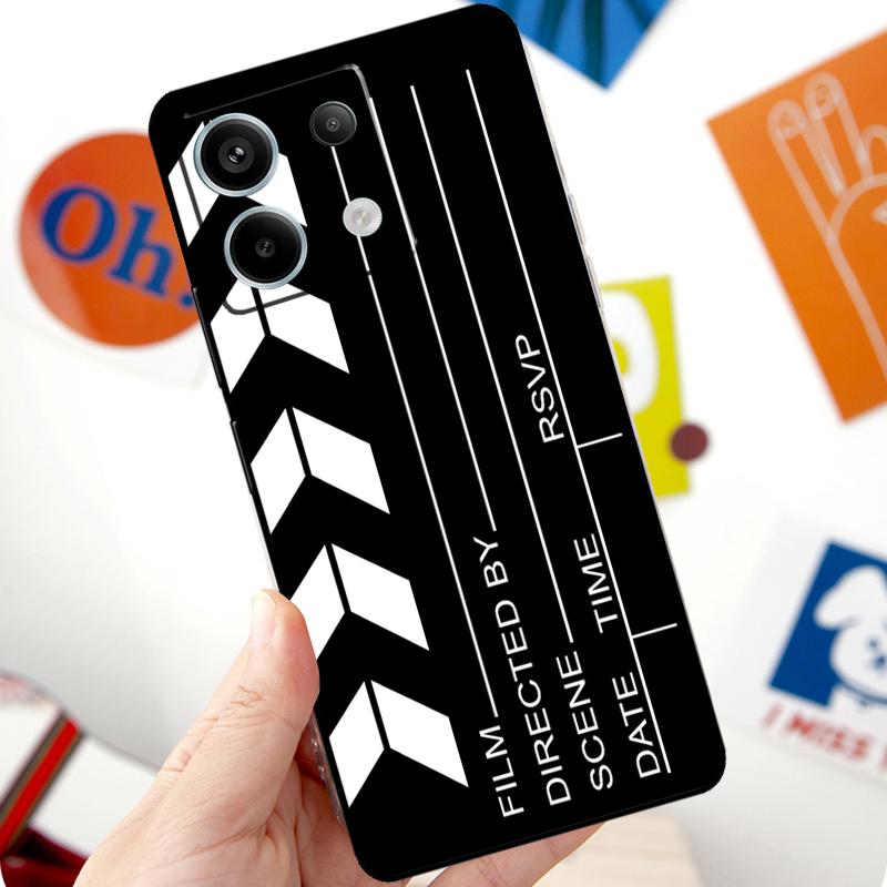 Film Movie Maker Clapperboard Take Funda For Xiaomi Redmi Note 13 Pro 10 11 12 14 Pro 11S 12S Case For Redmi 15 12C 13C 14C 10C