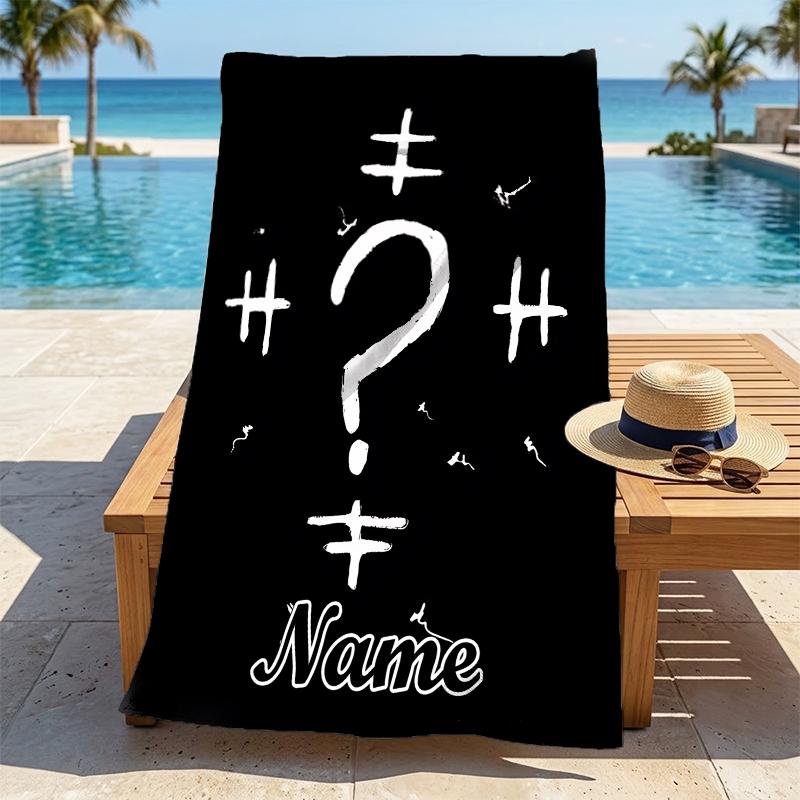 Custom Name Dark Knight Stylish Digital Printing Beach Towel Quick‑Drying Absorbent Blanket for Beach Pool Gym Travel