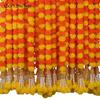 Long Strands Artificial Marigold Garland 1.5m Pooja Diwali Fiesta Fake Plant Pooja Wedding Events Decor Marigold Flower Garlands