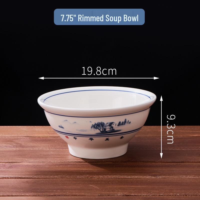 Large High-Footed Ceramic Soup & Noodle Bowl
