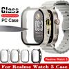 Hard PC+Tempered Glass Case For Realme Watch 5 Bumper Full Cover Protective Shell For Realme Watch 5 Screen Protector Accessory