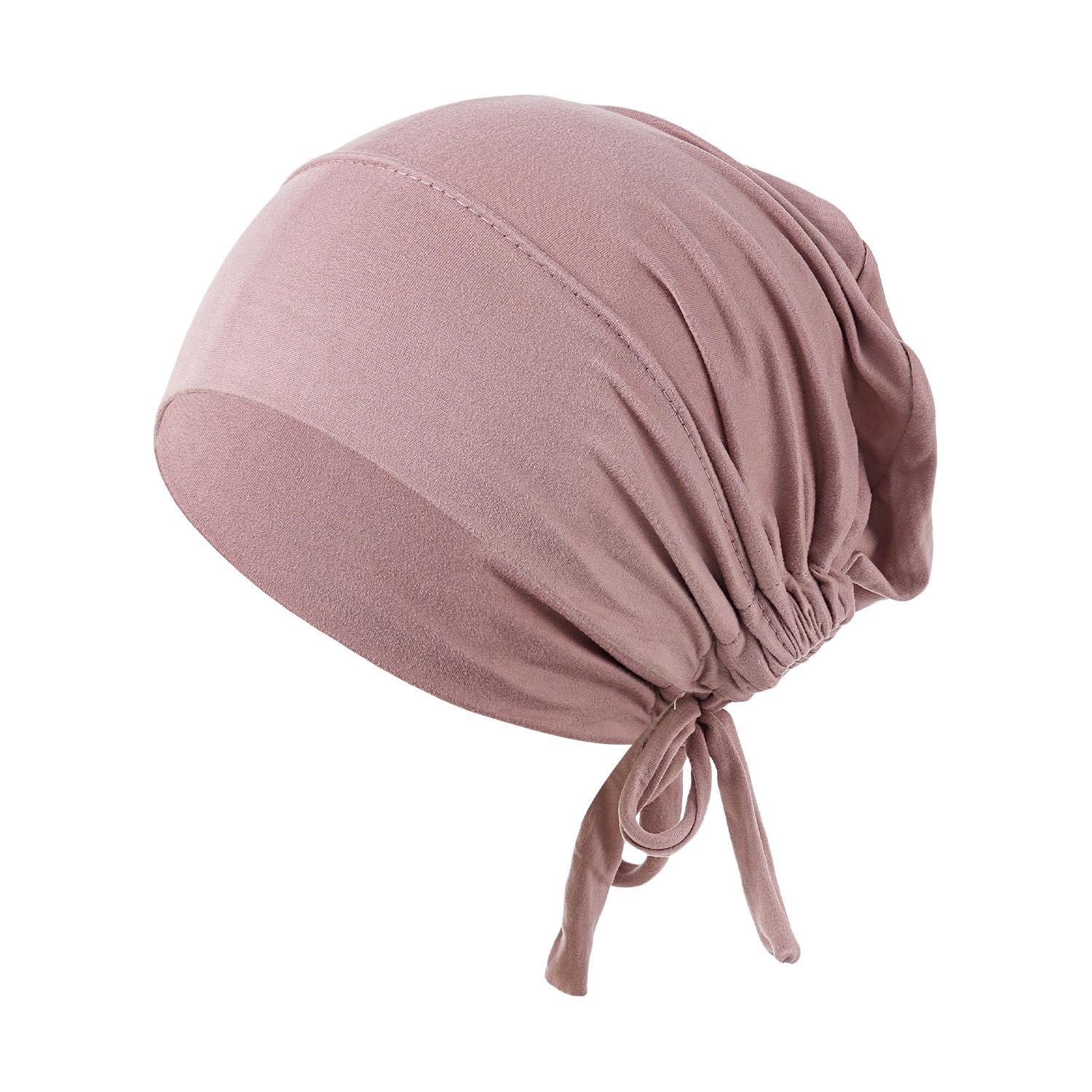 Damen Einfarbige Verstellbare Turbanmütze, Weich, Hautfreundlich, Geeignet Für Die Tägliche Haarpflege Und Den Nachtschlaf gray