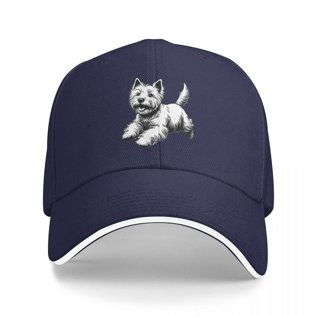 Peeking Dog West Highland White Terrier Baseball Caps Snapback Baseball Hats Breathable Casual Casquette Outdoor Unisex