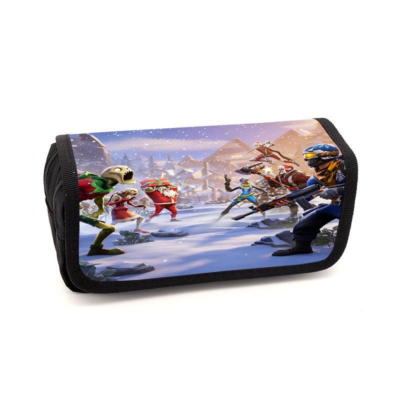 Fortnite Cartoon Lightweight Flip Top Pencil Pouch, Unisex Kids Aged 6-14 Light Portable Student Stationery Storage Case