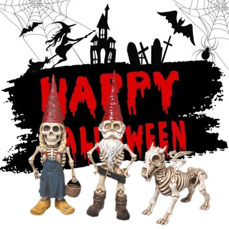 Exquisite European Style Resin Skeleton Figurines For Garden Halloween Decoration