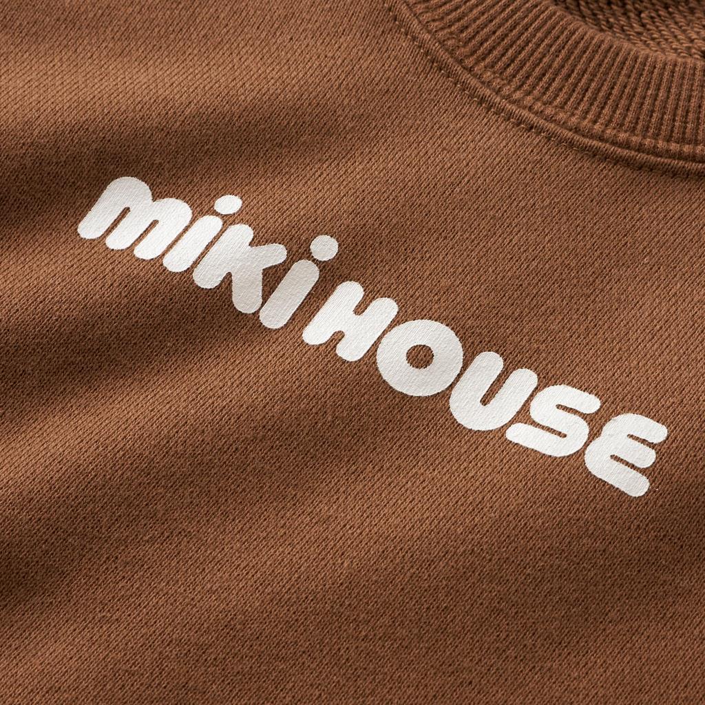 MIKI HOUSE Long Sleeve Dress with Logo and Solid Color Accent for and Suitable for School and Dark Web Exclusive Girls, Baby, Kids, Children, Daycare,