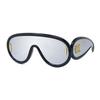 Loewe Irregular Shape Sunglasses With Mirror Leg Decoration Unisex Sunglasses Black LW40108I01C