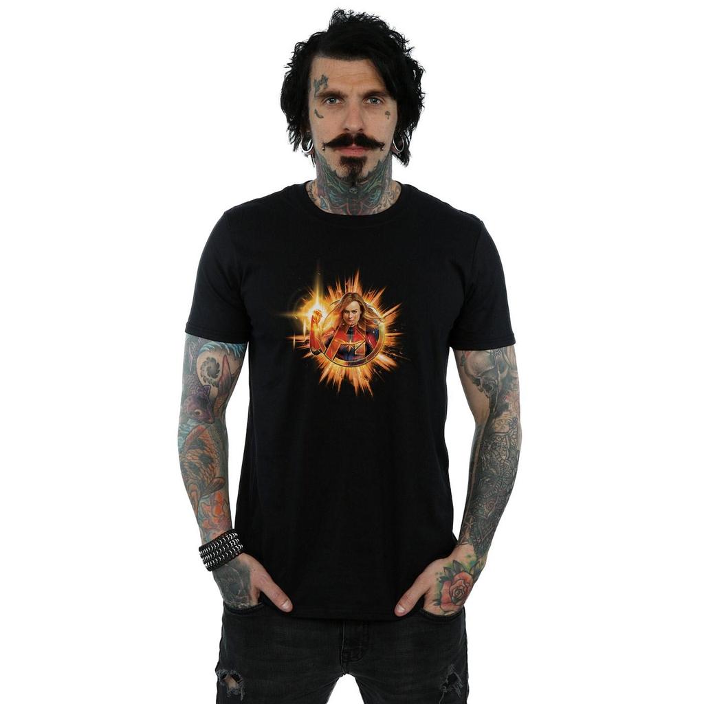 Marvel Mens Avengers Endgame Captain Marvel Blast T-Shirt