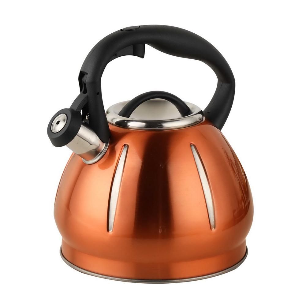 

High-capacity stainless steel whistle kettle, Gas induction cooker boiling water kettle, Home fashion polka dot teapot, 3.0L 3.0L