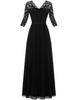 Elegant Lace Splicing Long Evening Dress for an Impressive Look
