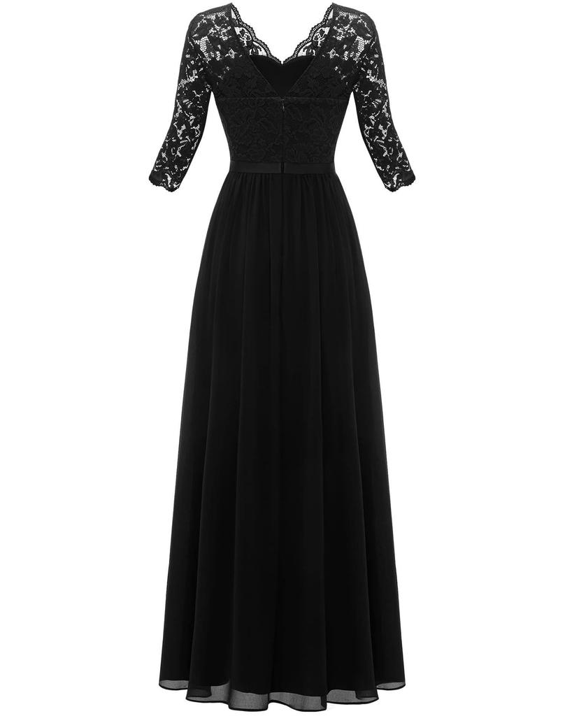 Elegant Lace Splicing Long Evening Dress for an Impressive Look