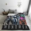 Black Cool KPop Devil Hunter Anime Flannel Blanket Soft and Warm Portable Home Travel Camping Sofa Picnic Soft and Comfortable D