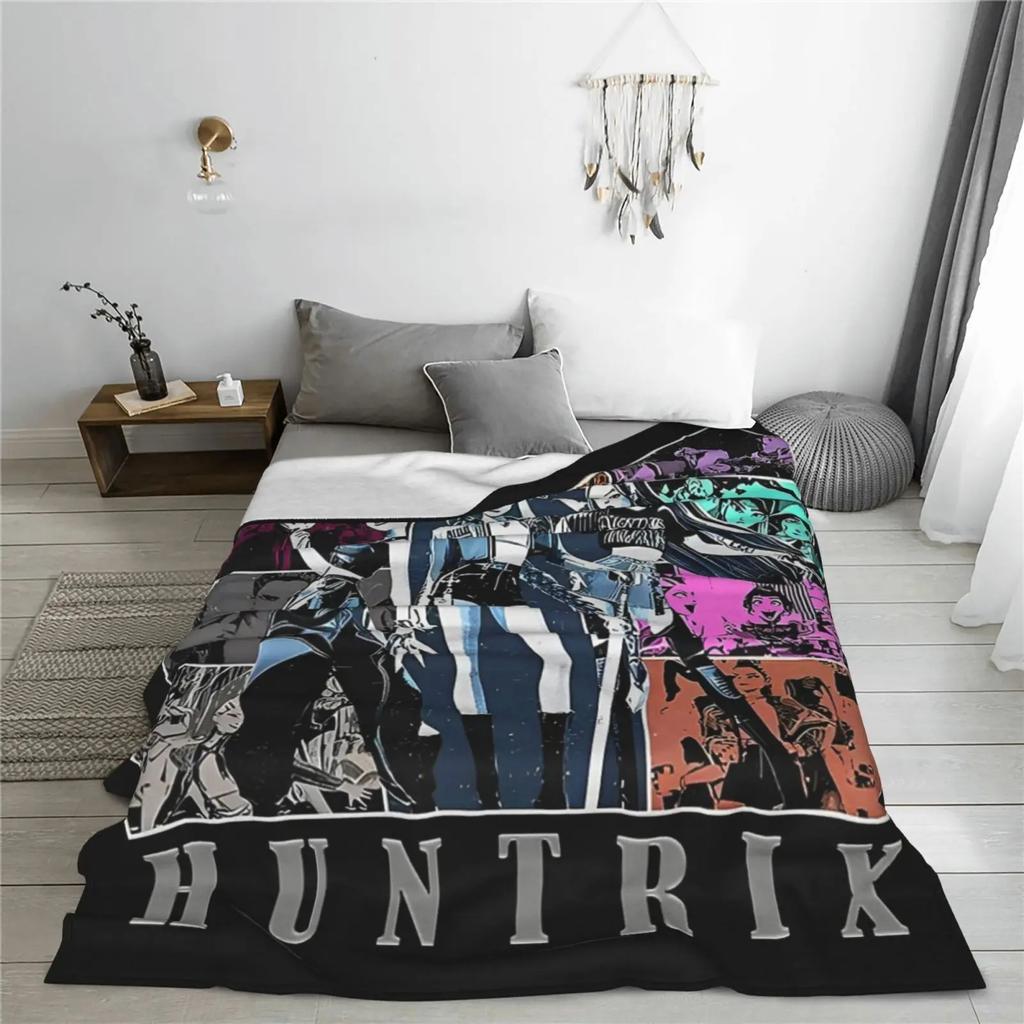 Black Cool KPop Devil Hunter Anime Flannel Blanket Soft and Warm Portable Home Travel Camping Sofa Picnic Soft and Comfortable D