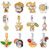 Autumn Charms Copper Brown Squirrel Pumpkin Bees Charms Beads Fit 3Mmoriginal Bracelets Diy Jewelry Warm Gifts