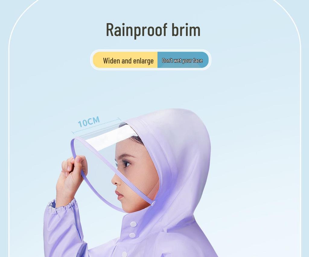Children's Cartoon Rain Poncho with Backpack Slot for Kids