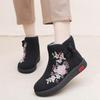 Geborduurde Hoge Laarzen: Warme, Antislip, Zachtzool Katoenen Schoenen voor Ouderen - Etnische Stijl, Perfect voor de Winter(Bestel een maat groter)