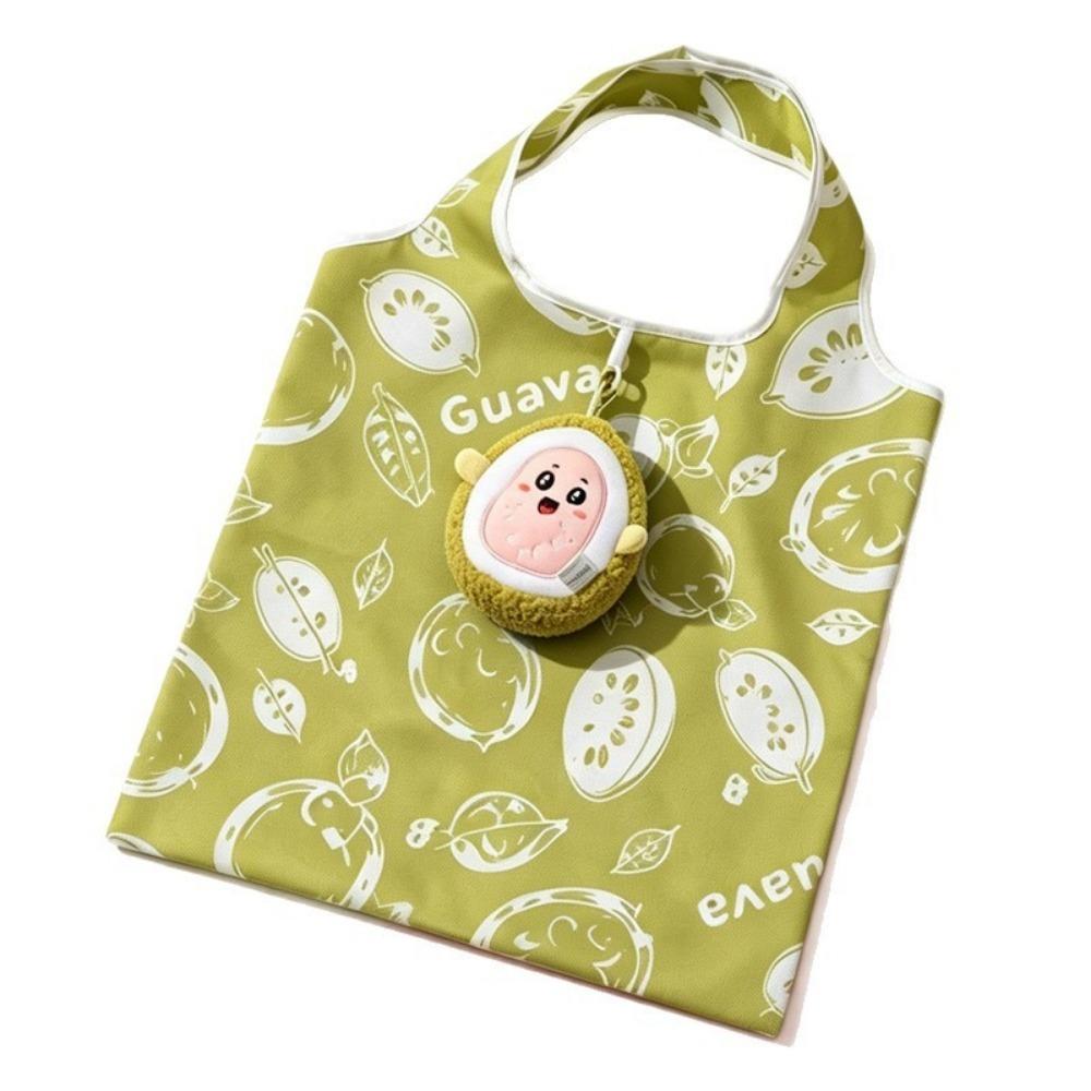 Easy To Carry Cartoon Folding Shopping Bag Foldable Fruit Print Grocery Bag Eco-friendly Reusable Shopping Handbag Outdoor