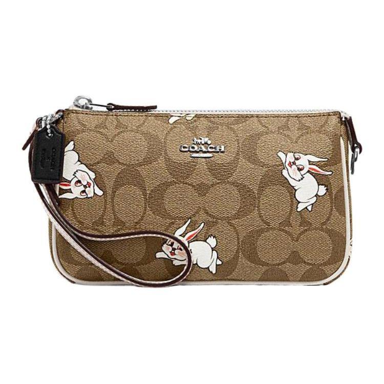 

Coach X White Rabbit Collaboration Nolita 19 Classic Logo Print Cartoon Rabbit Pattern Zipper Closure PVC Underarm Bag Tote Shoulder Bag CG306-SVOT8 Basic Set (Bag+Dust Bag)
