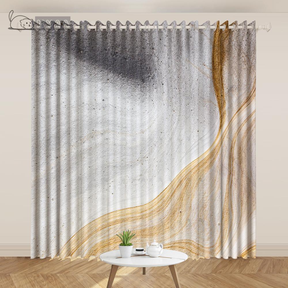 Postmodern Curtain Paint Watercolor Ink Lines Geometric Abstract Curtain Decoration Studio Minimalist Art Living Room Curtain