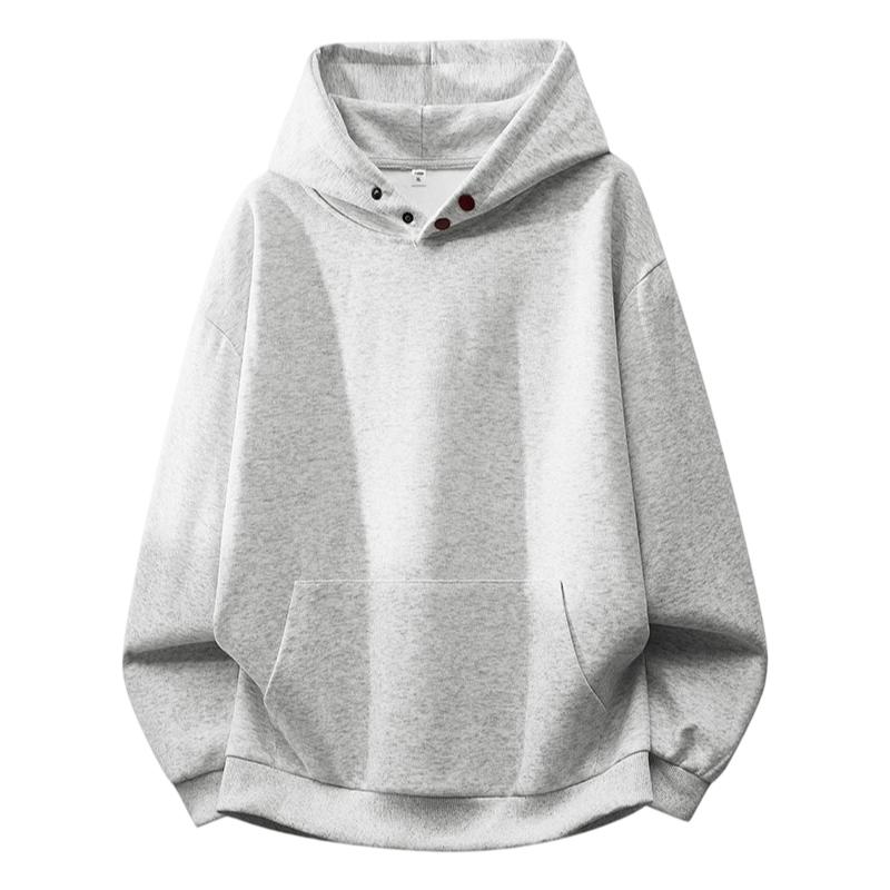 Dingfengbaoluo American Style Heavyweight Hoodie Men Spring Loose Button Design Casual Jacket