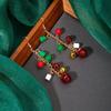 European & American Creative Christmas Bell Long Tassel Earrings: Women's Cute Cartoon Color Block Studs