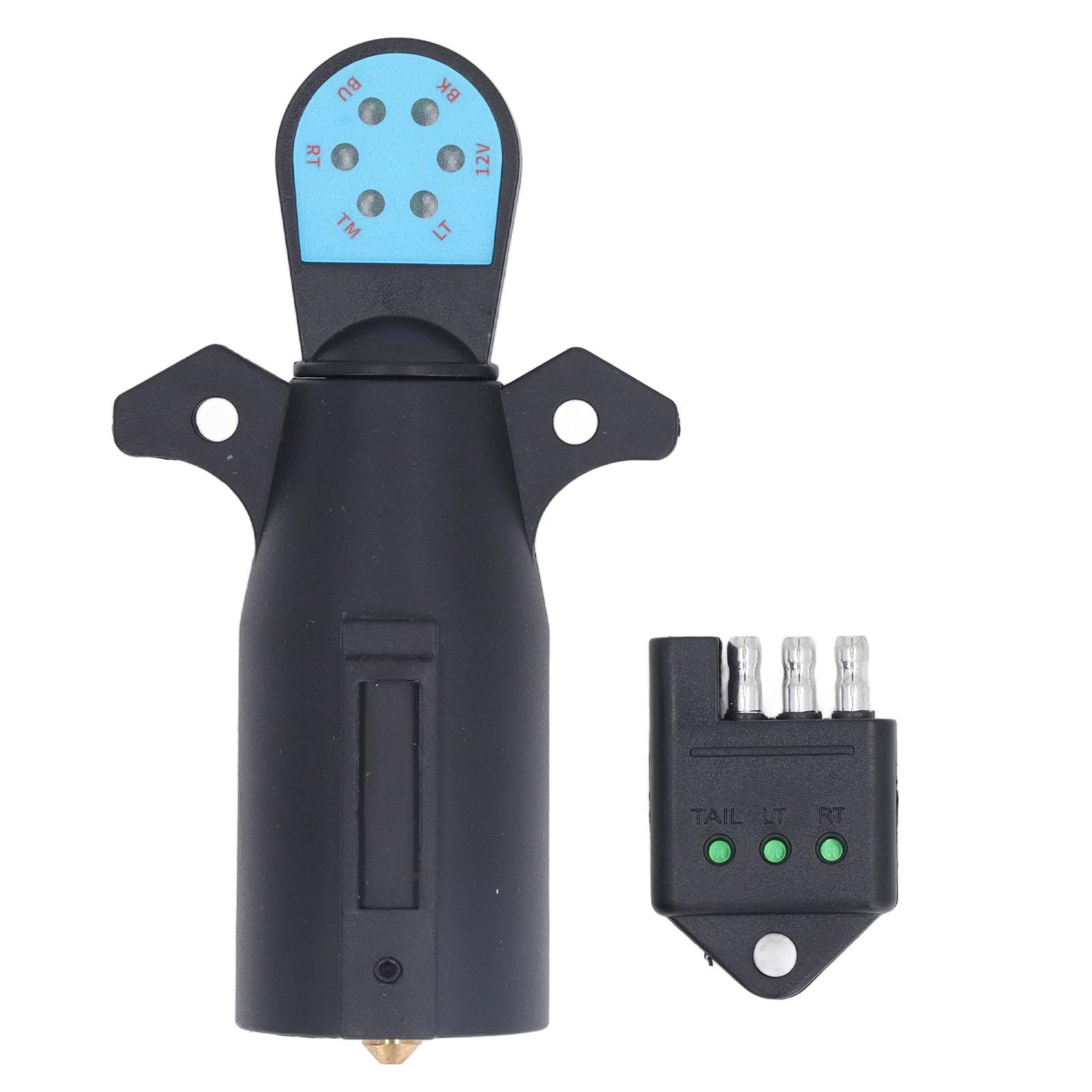 

7-контактный адаптер для фонарей прицепа Адаптер проводки вилки прицепа с плоским 4-контактным светодиодным индикатором