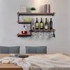 100x20x70.5cm Industrial Pipe Shelf Wine Racks Farmhouse Wall Mounted Shelf Kitchen Wine Holder