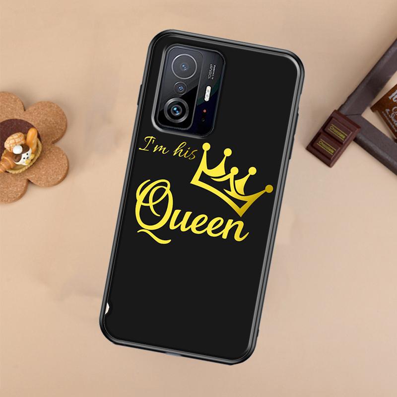 Crown QUEEN & KING Couples Case For Xiaomi 14T 11T 12T 13T Pro 13 14 Ultra POCO X7 Pro X3 X5 F3 F5 F6 M6 X6 Pro Cover