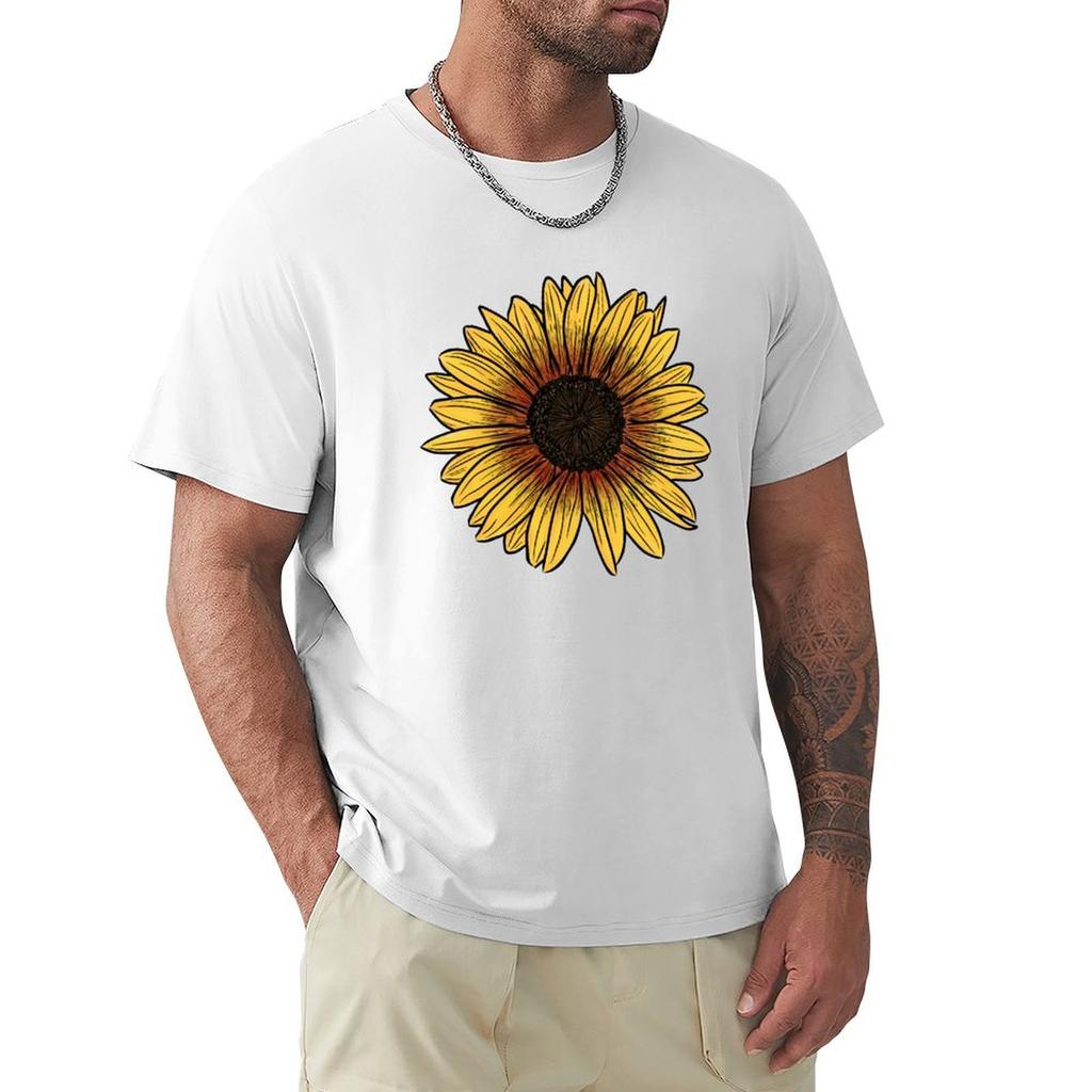 Colorful Sunflower Tshirt Everyday Wear Basic Short Sleeve Top