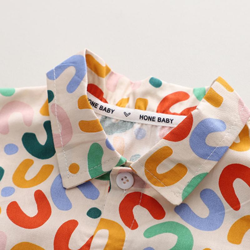 Children's Clothes Printed T-shirt Summer Sets Boys Short Sleeve Suit Baby Shirt and Shorts 2 Piece Set