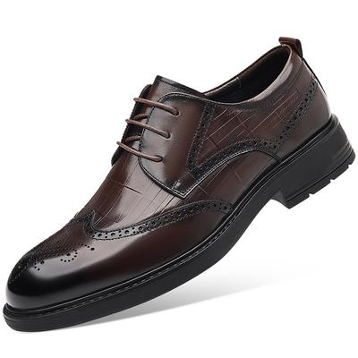 Sapatos de couro masculinos couro genuíno masculinos sapatos de couro de negócios confortáveis e resistentes ao desgaste padrão crocodilo masculinos de alta qualidade primeira camada