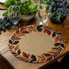 4PCS Autumn Leaf Wreath Design Round Placemats Kitchen Dining Room Decor Home Accents Heat Resistant Placemats